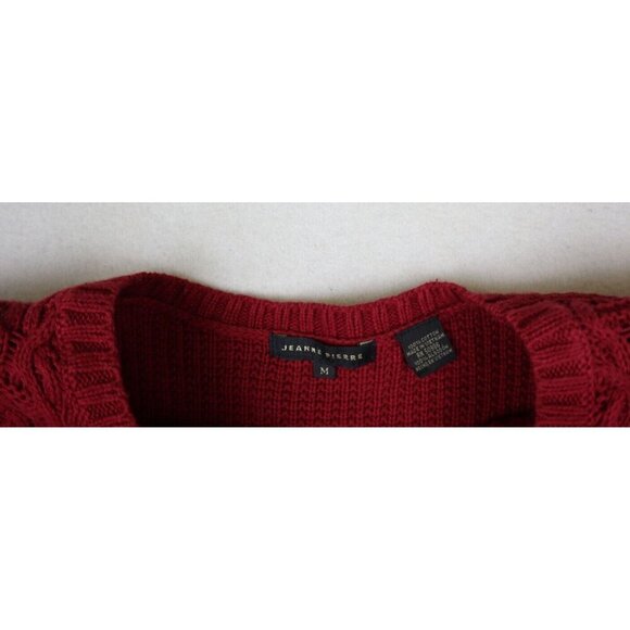JEANNE PIERRE - WOMEN'S DARK RED COTTON PULLOVER TUNIC SWEATER - SIZE M - Picture 5 of 8